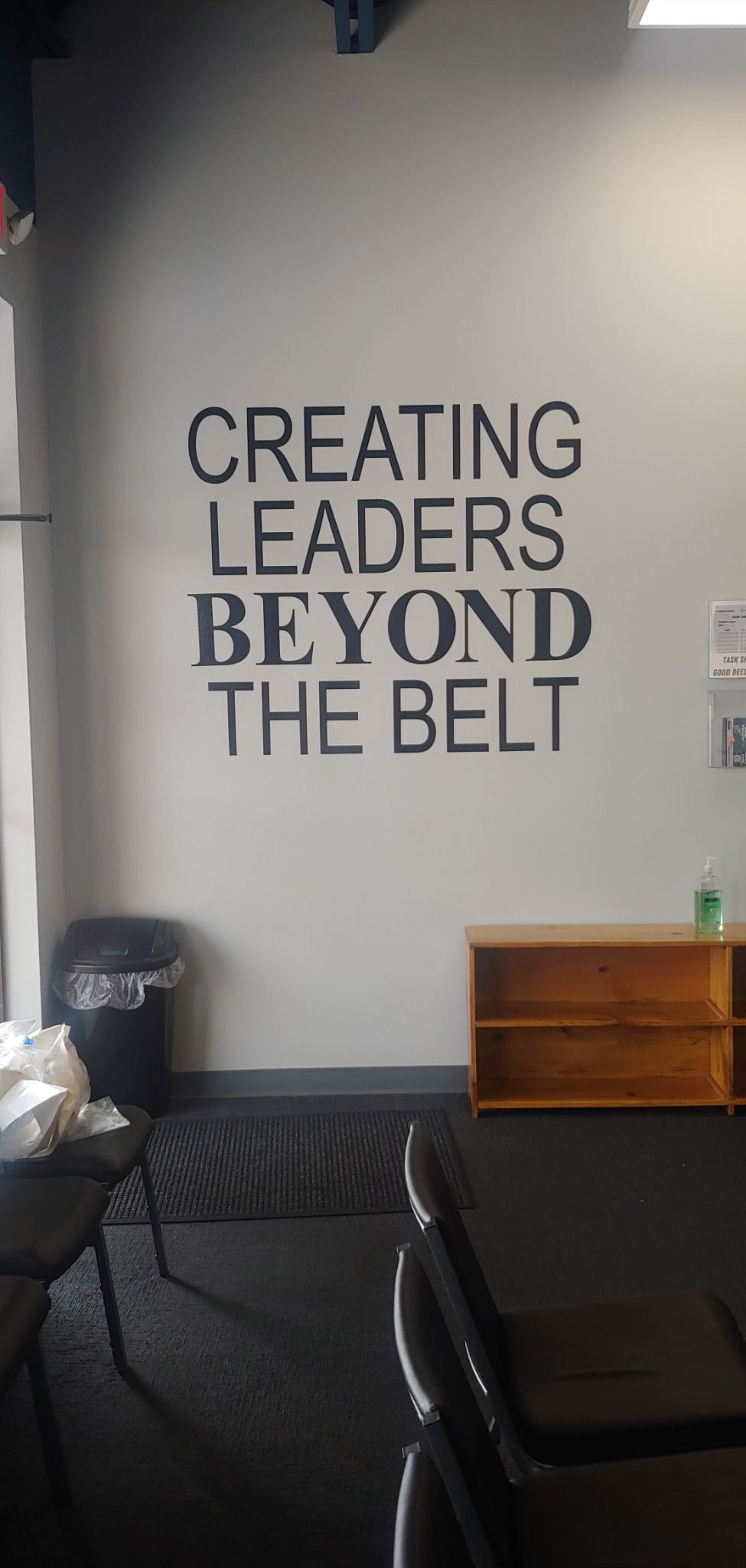 Beyond Martial Arts interior wall lettering