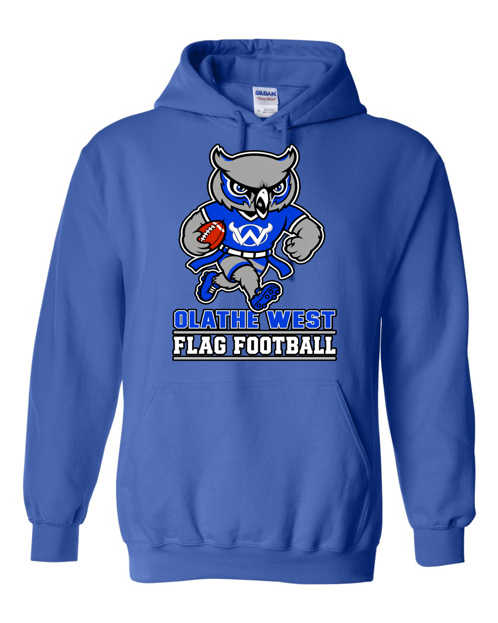 Custom blue football hoodie